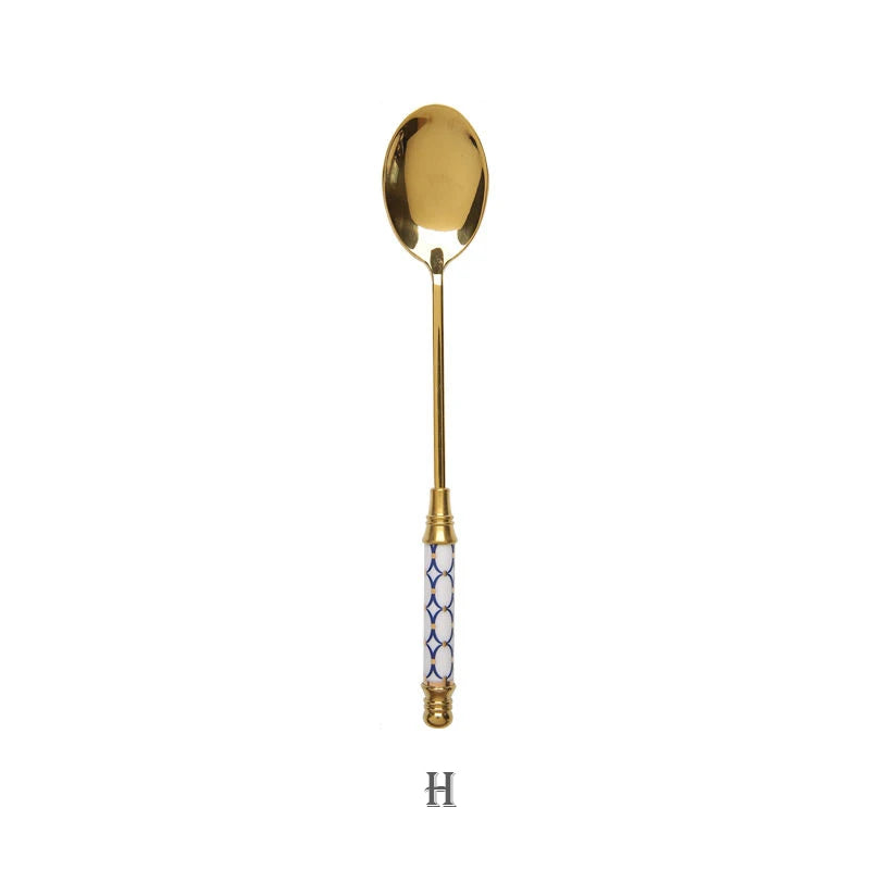Stainless Steel Ceramic Dessert Spoon