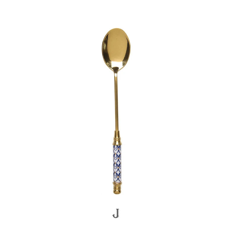 Stainless Steel Ceramic Dessert Spoon