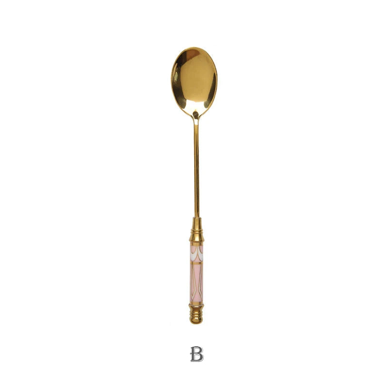 Stainless Steel Ceramic Dessert Spoon