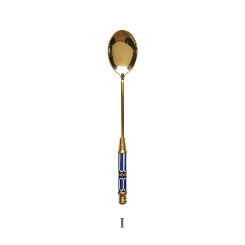 Stainless Steel Ceramic Dessert Spoon