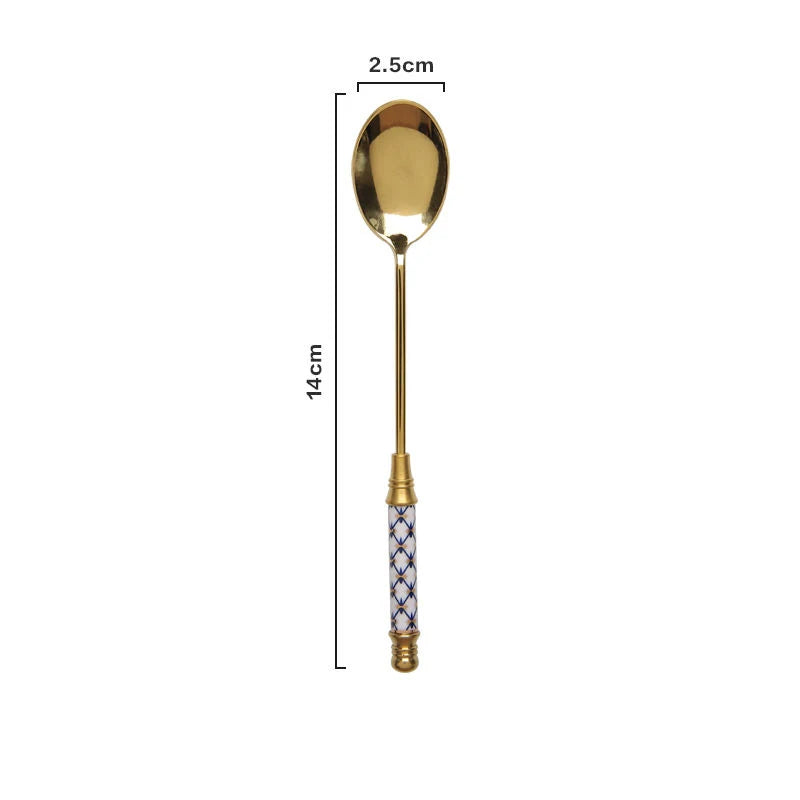 Stainless Steel Ceramic Dessert Spoon