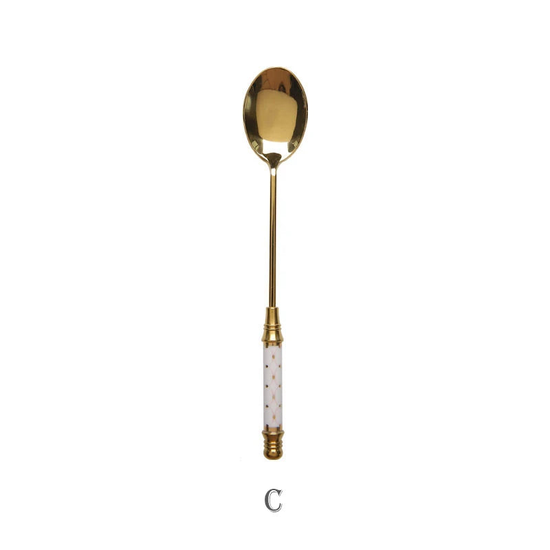 Stainless Steel Ceramic Dessert Spoon