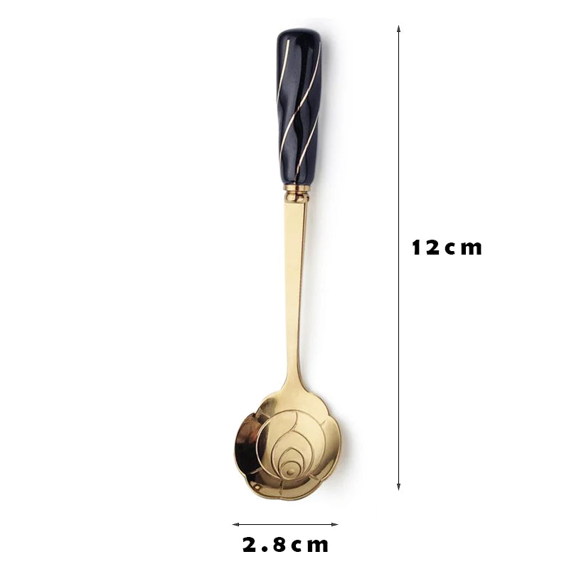 Stainless Steel Ceramic Dessert Spoon
