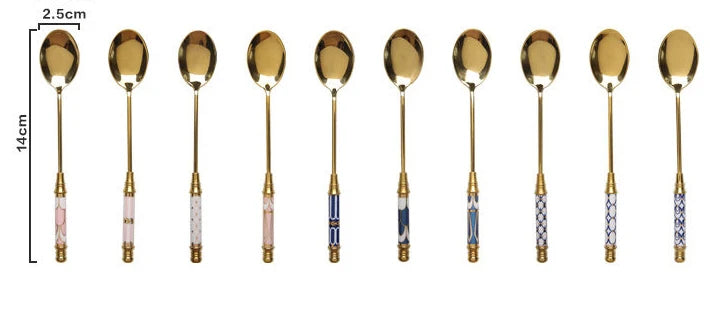 Stainless Steel Ceramic Dessert Spoon