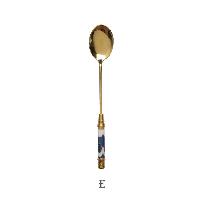 Stainless Steel Ceramic Dessert Spoon