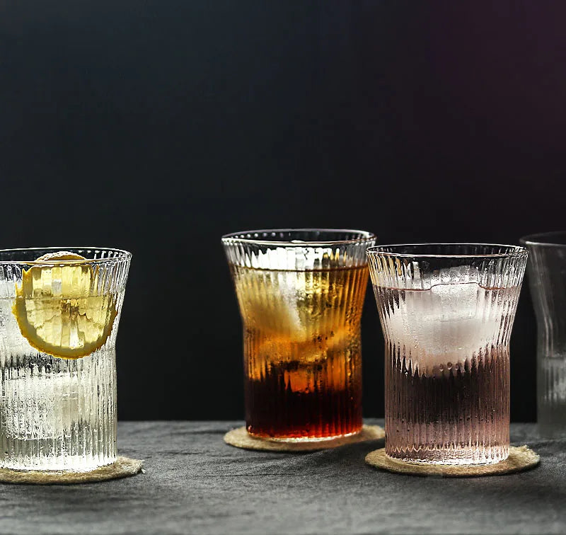 4PCS Ripple Whisky, Water, Juice, Water Glass