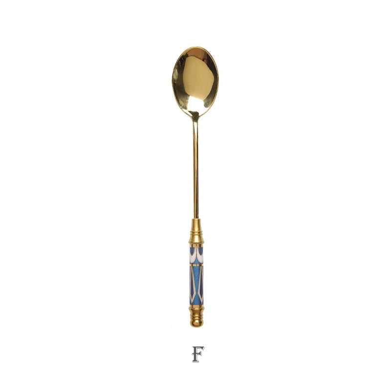 Stainless Steel Ceramic Dessert Spoon
