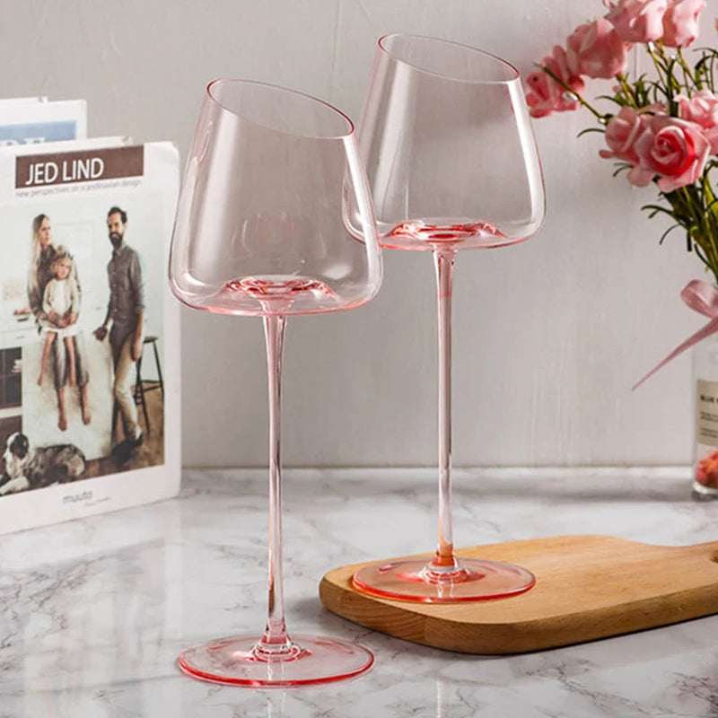 French Pink Flamingo Red Wine Glasses