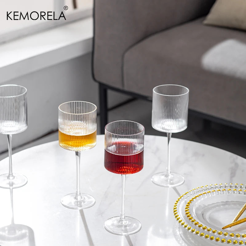 French Vertical lines Champagne Glass