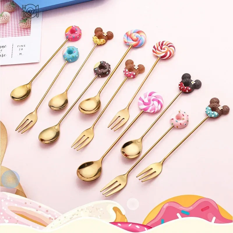 Stainless Steel Creative Candy Donut Dessert Fork/Spoon