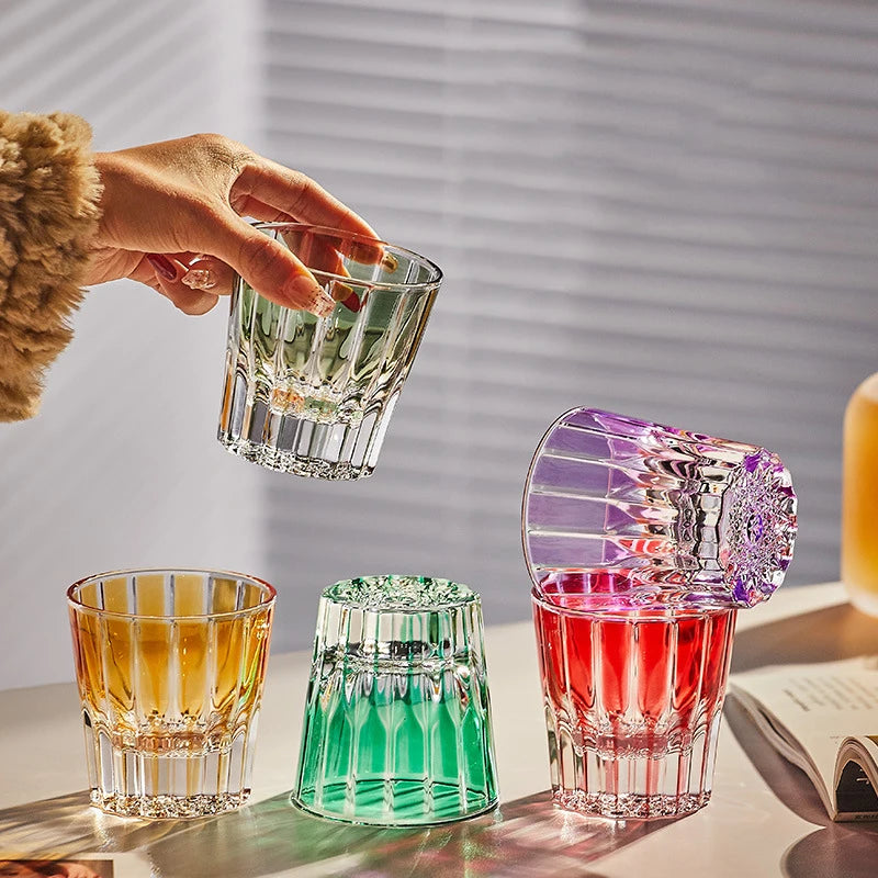 Old-Fashioned Cut Glass Whiskey Glass Tumbler Water Glass.