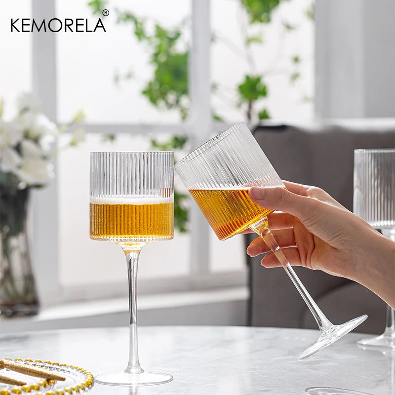 French Vertical lines Champagne Glass