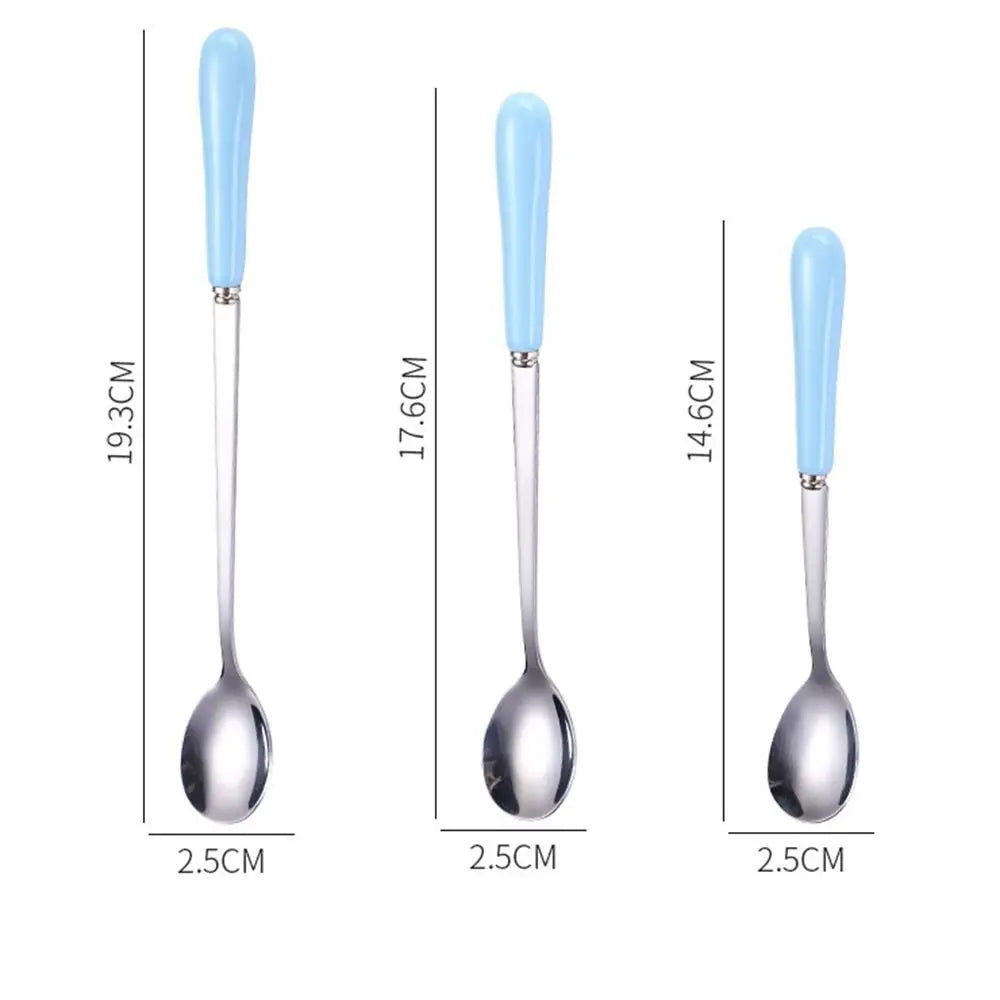 Espresso Ceramic Handle Stainless Steel Teaspoon