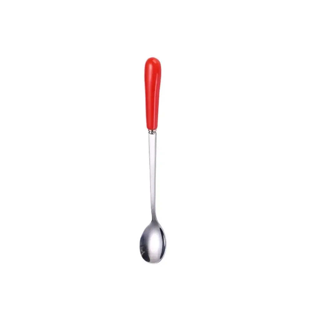 Espresso Ceramic Handle Stainless Steel Teaspoon
