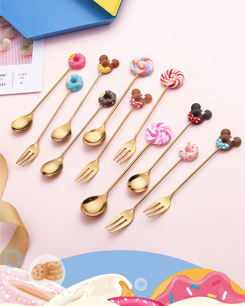 Stainless Steel Creative Candy Donut Dessert Fork/Spoon