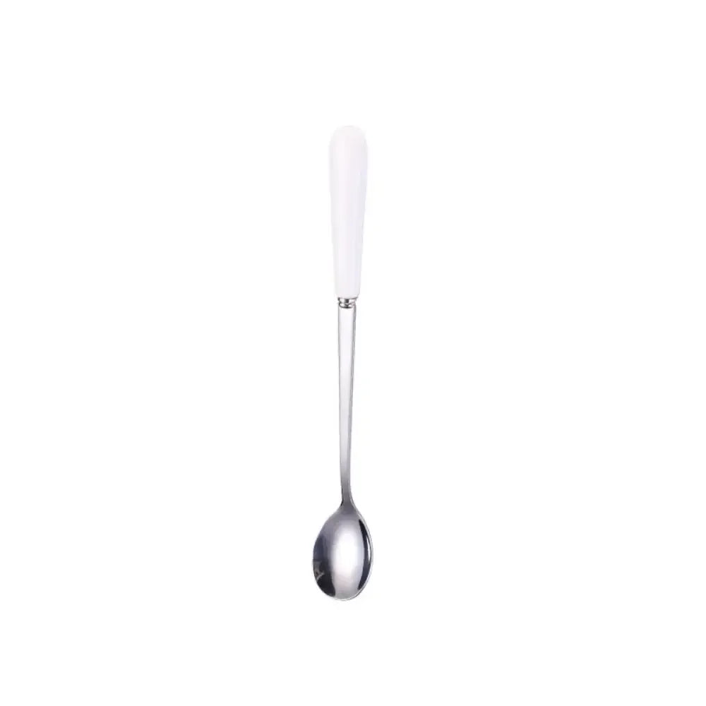 Espresso Ceramic Handle Stainless Steel Teaspoon
