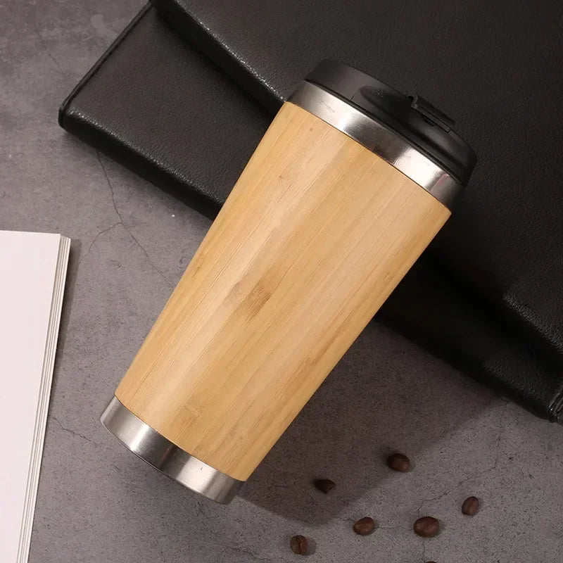 Stainless Steel Bamboo Thermos Vacuum Flasks