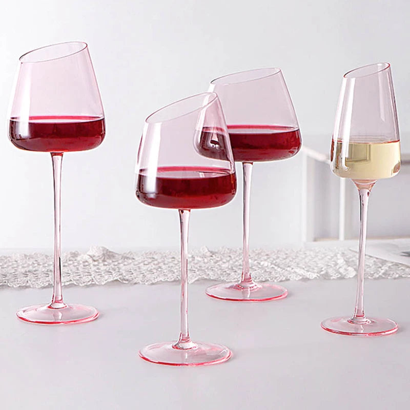 French Pink Flamingo Red Wine Glasses