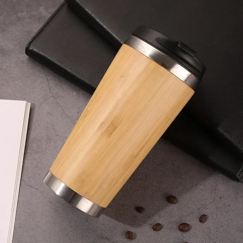 Stainless Steel Bamboo Thermos Vacuum Flasks