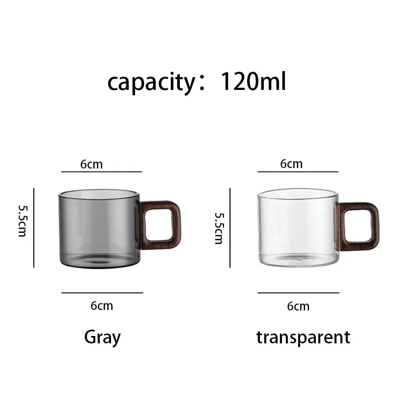Heat-resistant Glass Tea Cup With Walnut Handle