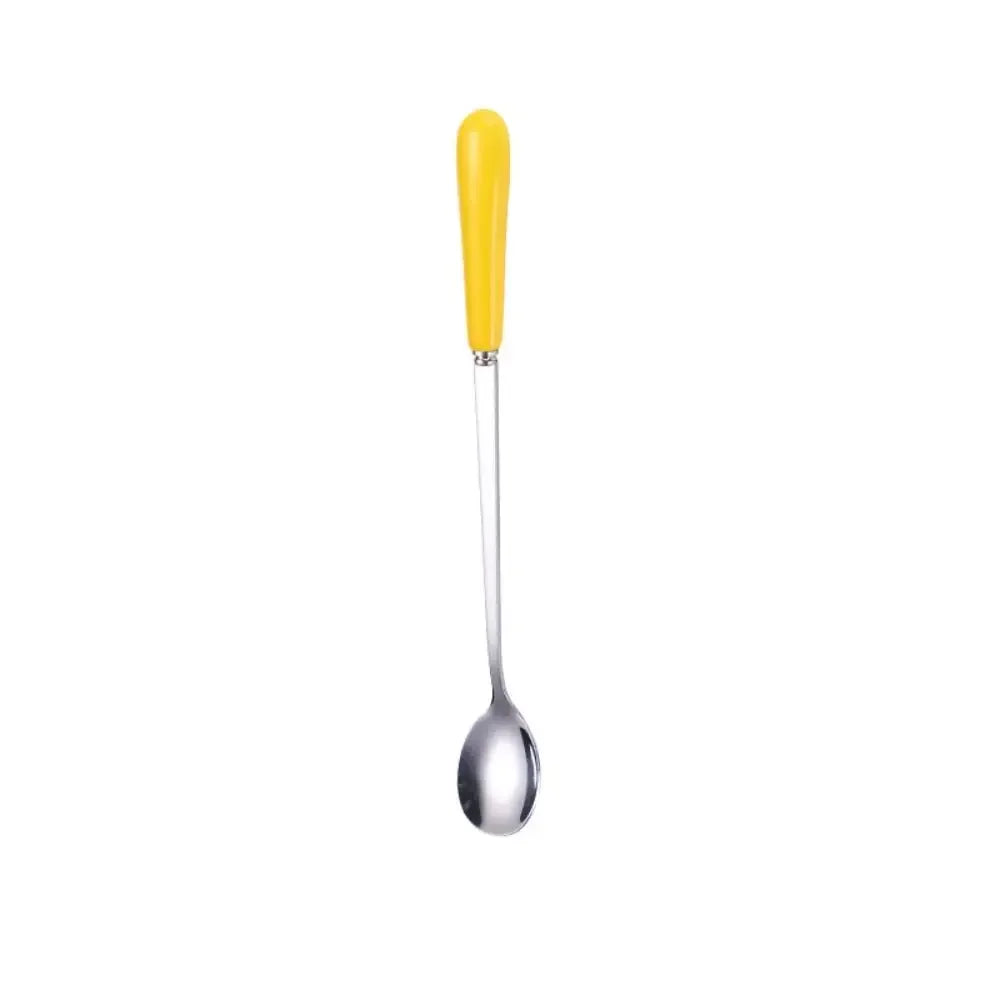 Espresso Ceramic Handle Stainless Steel Teaspoon