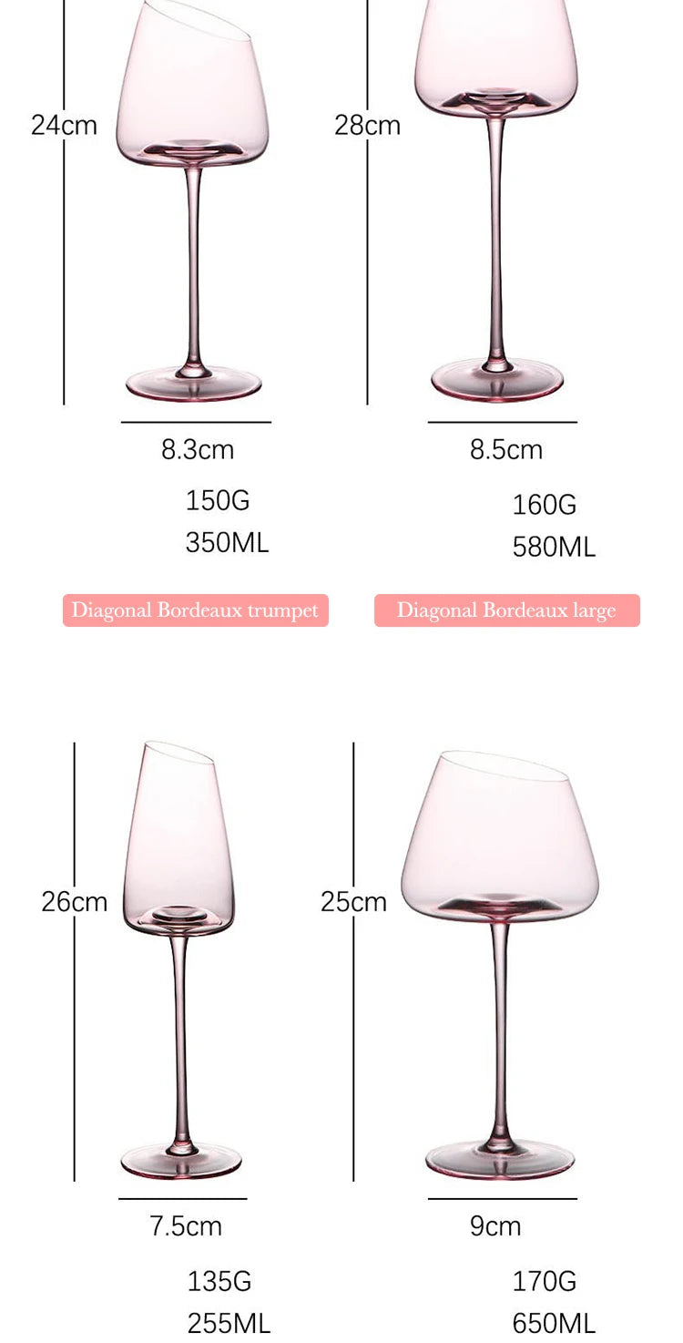 French Pink Flamingo Red Wine Glasses