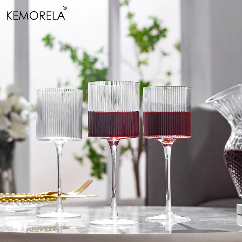 French Vertical lines Champagne Glass