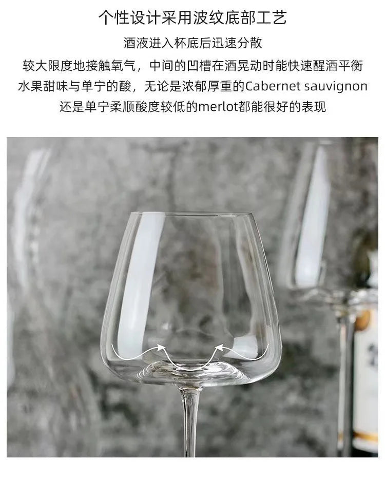 Simple light luxury transparent burgundy red wine glass
