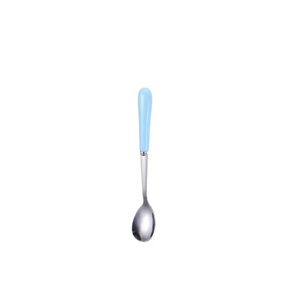 Espresso Ceramic Handle Stainless Steel Teaspoon