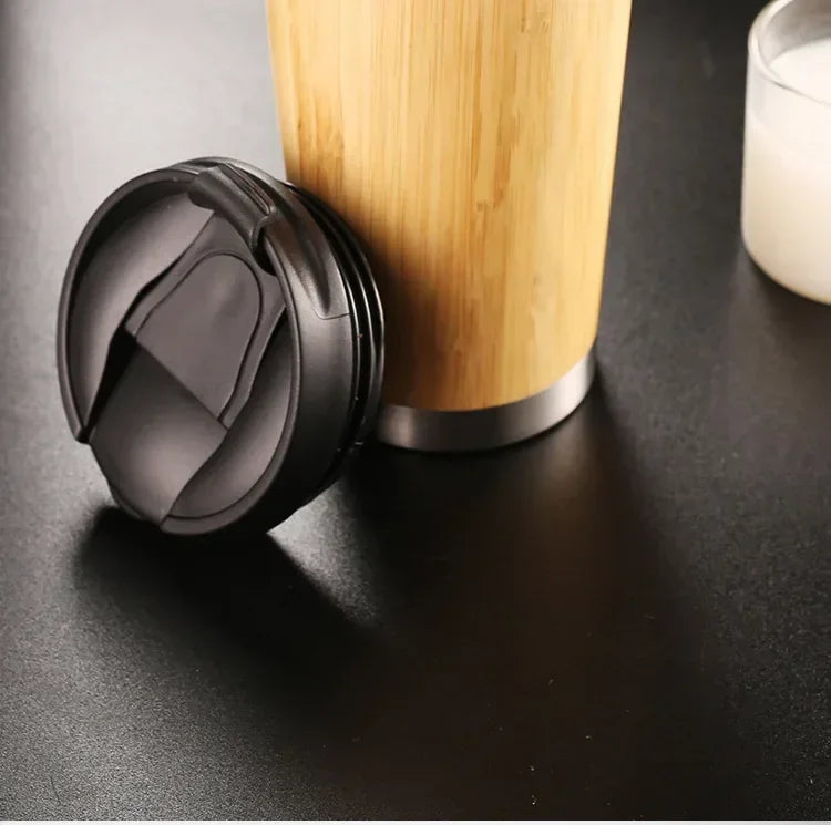 Stainless Steel Bamboo Thermos Vacuum Flasks
