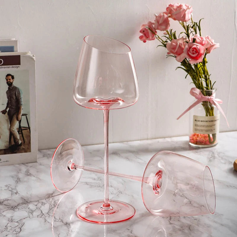 French Pink Flamingo Red Wine Glasses