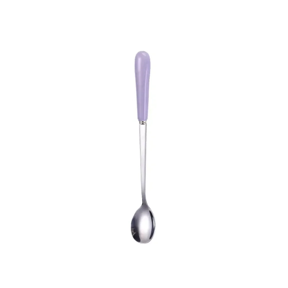 Espresso Ceramic Handle Stainless Steel Teaspoon