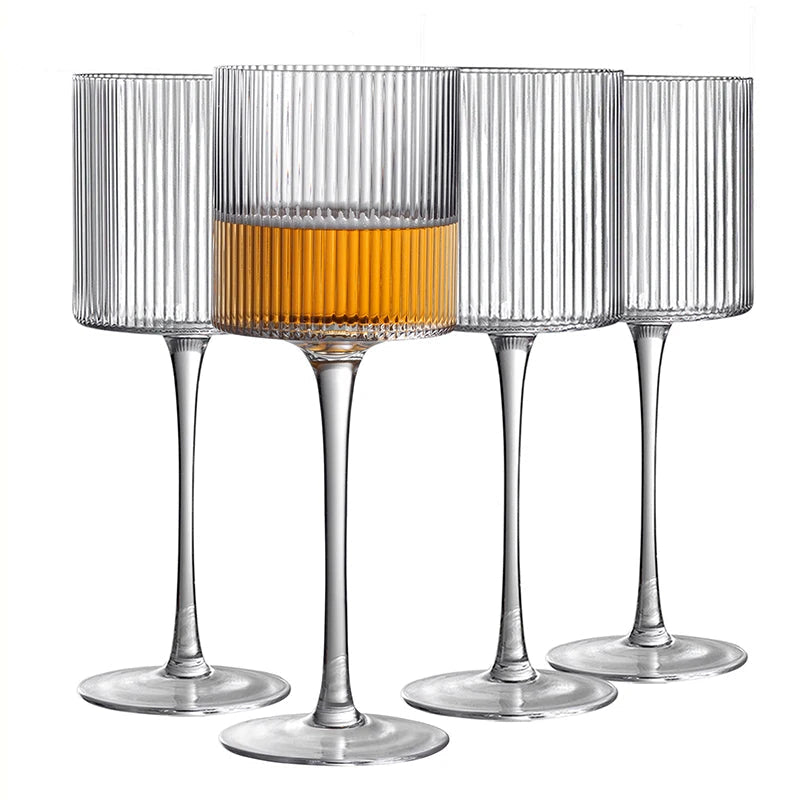 French Vertical lines Champagne Glass