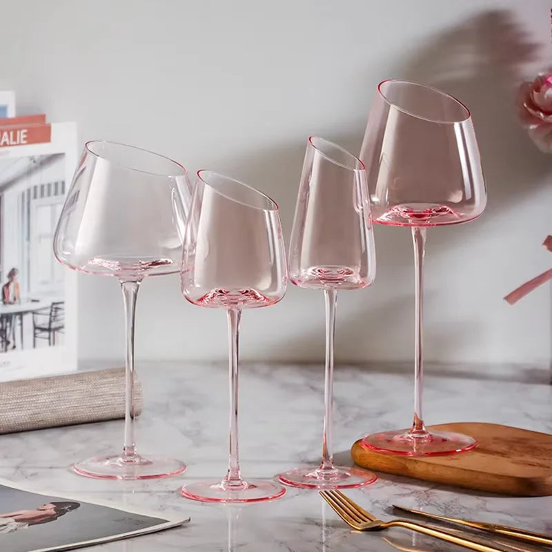 French Pink Flamingo Red Wine Glasses