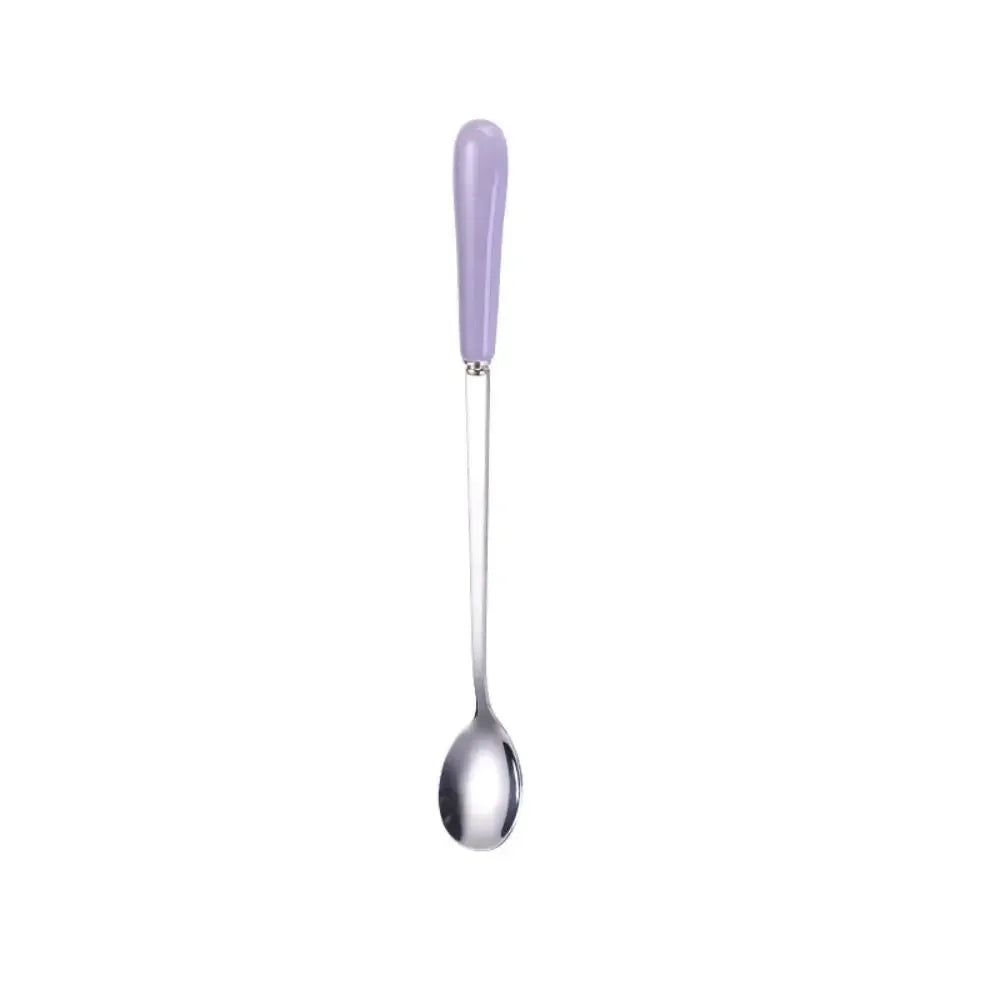 Espresso Ceramic Handle Stainless Steel Teaspoon