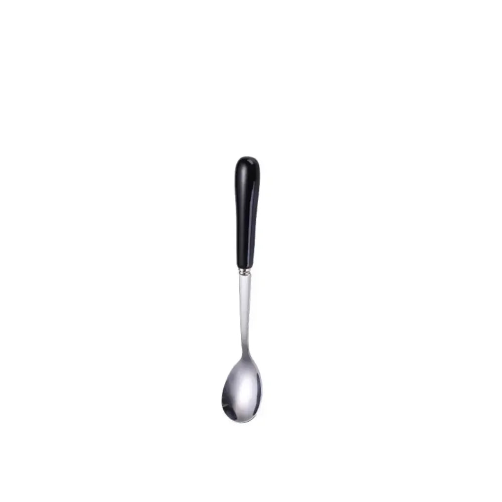 Espresso Ceramic Handle Stainless Steel Teaspoon