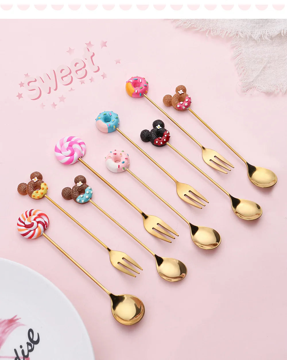 Stainless Steel Creative Candy Donut Dessert Fork/Spoon