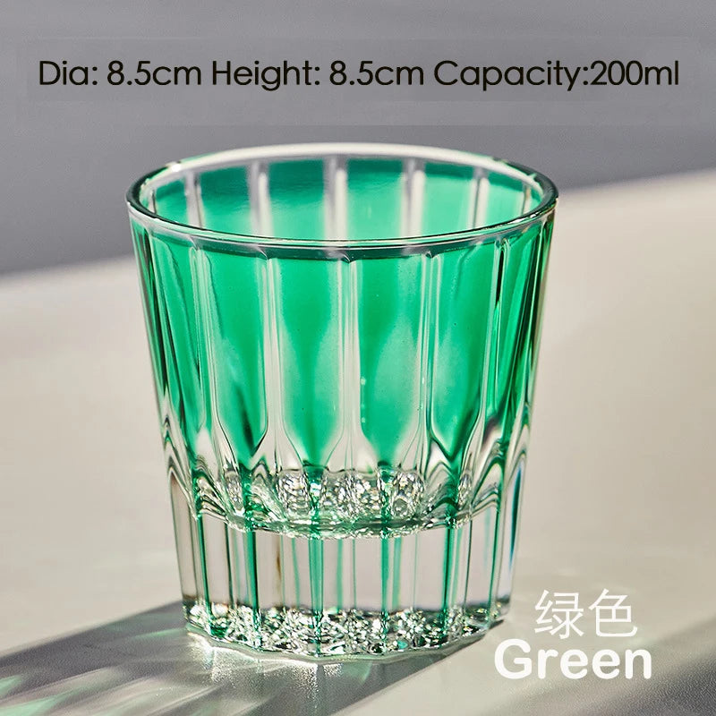 Old-Fashioned Cut Glass Whiskey Glass Tumbler Water Glass.