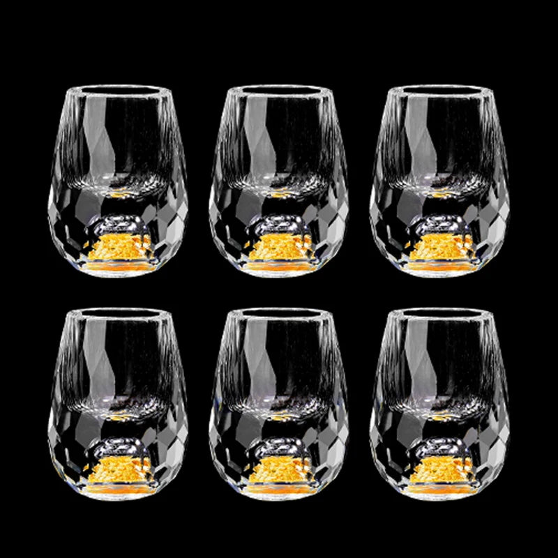 Luxury Crystal Glass Vodka Sake Liqueur Gold Foil Glass