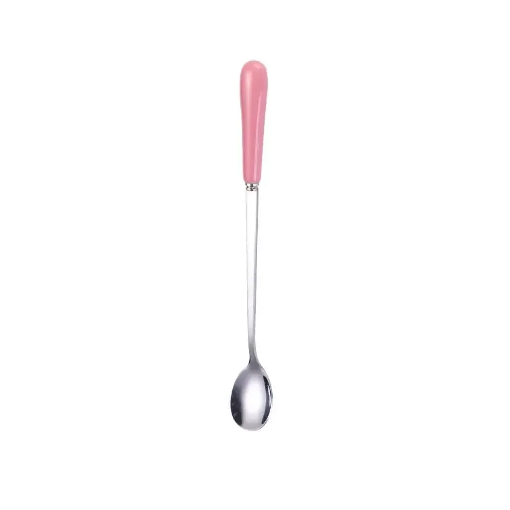 Espresso Ceramic Handle Stainless Steel Teaspoon