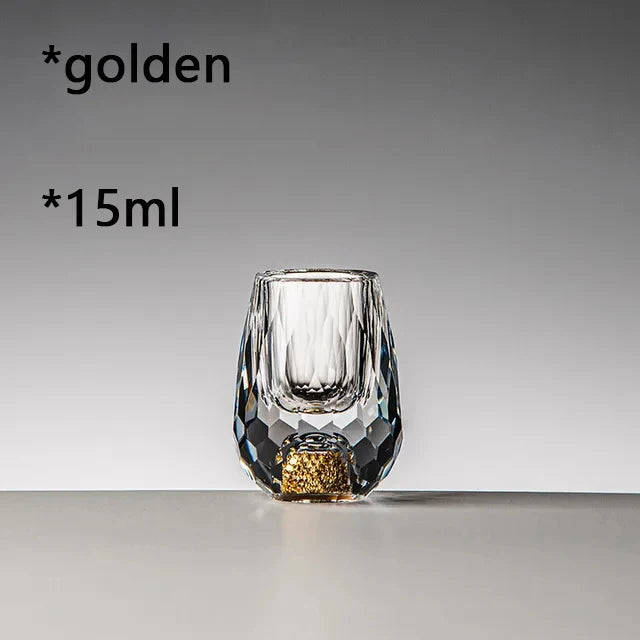 Luxury Crystal Glass Vodka Sake Liqueur Gold Foil Glass