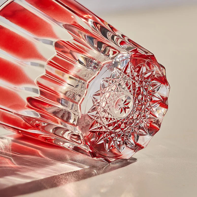 Old-Fashioned Cut Glass Whiskey Glass Tumbler Water Glass.
