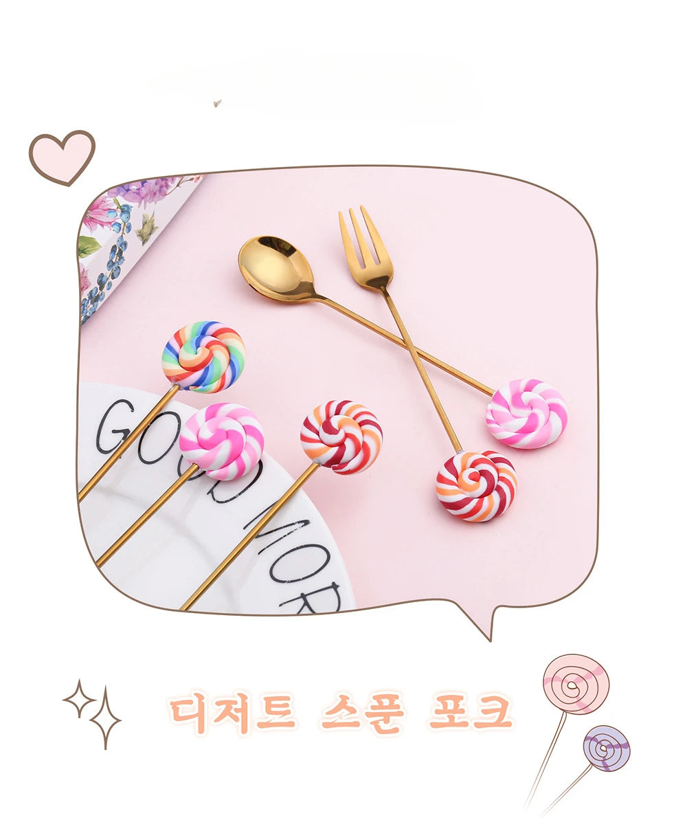 Stainless Steel Creative Candy Donut Dessert Fork/Spoon