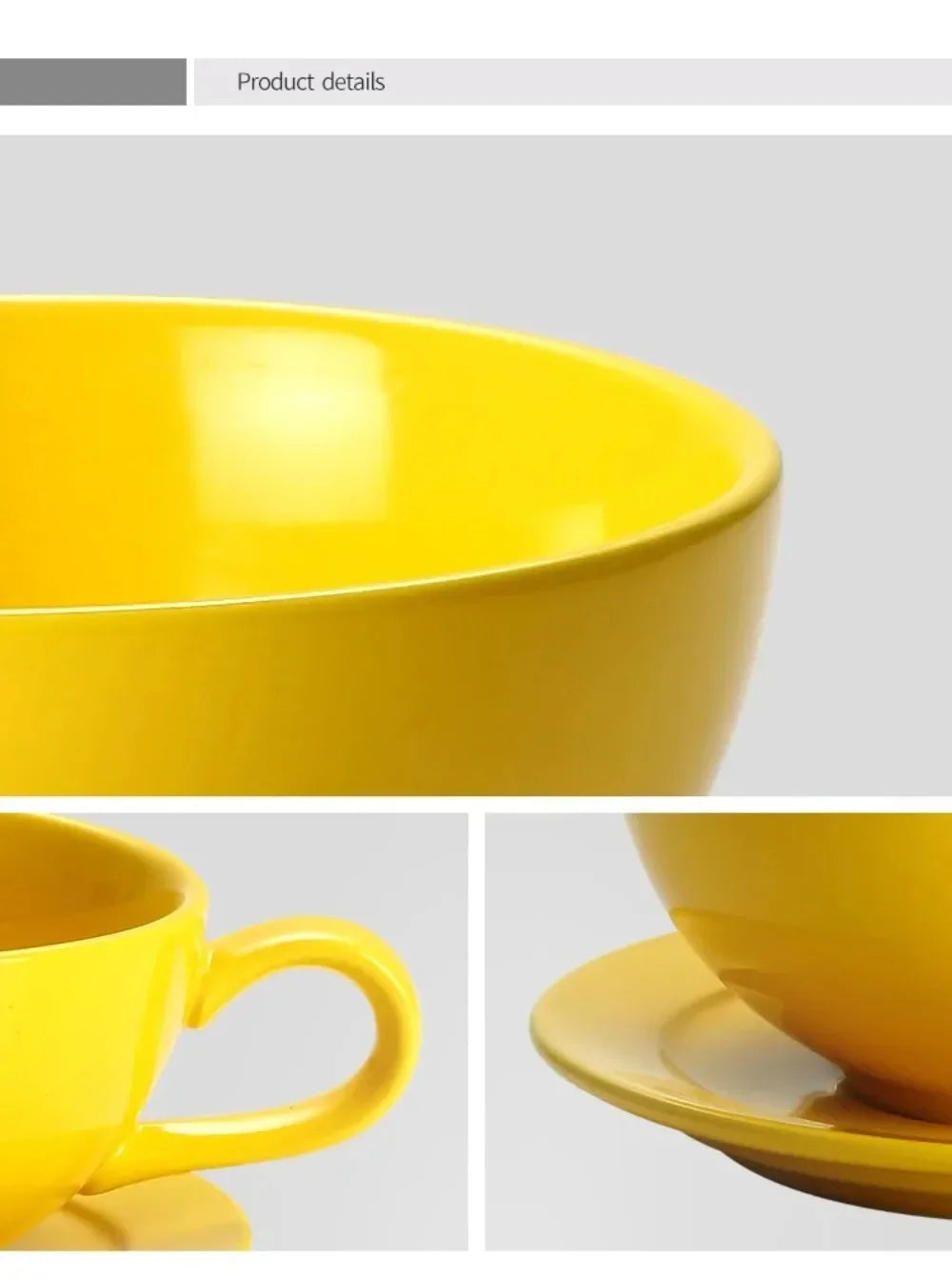 240ML Ceramic Cappuccino Cups with Saucers