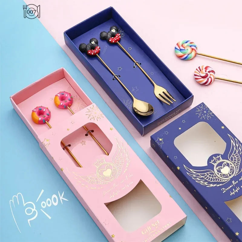Stainless Steel Creative Candy Donut Dessert Fork/Spoon