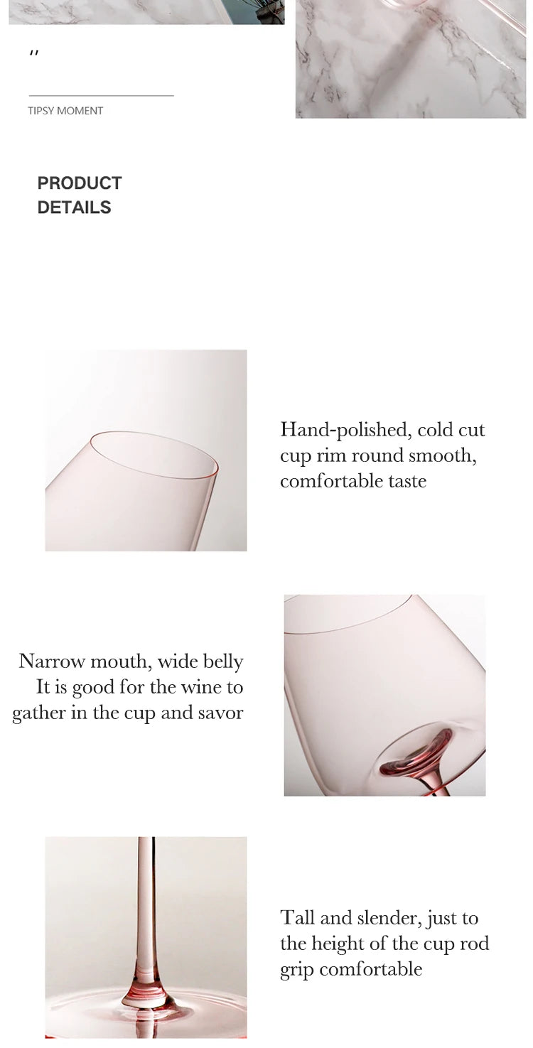 French Pink Flamingo Red Wine Glasses