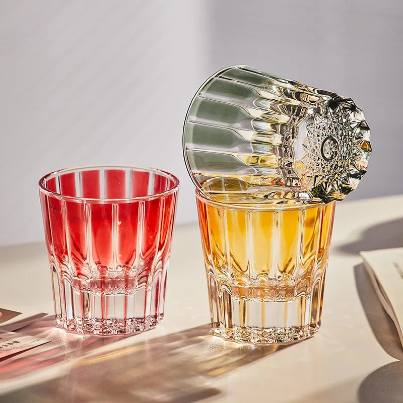 Old-Fashioned Cut Glass Whiskey Glass Tumbler Water Glass.