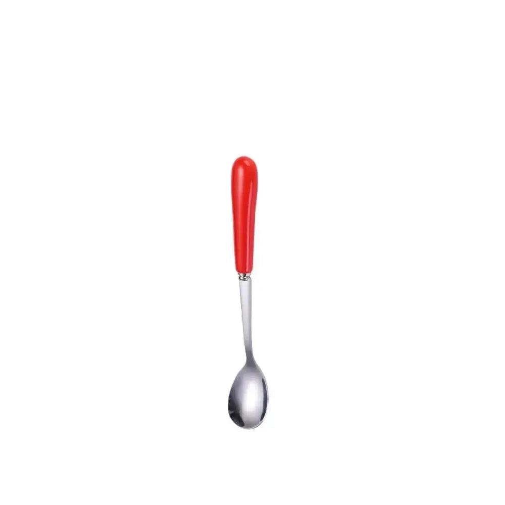 Espresso Ceramic Handle Stainless Steel Teaspoon