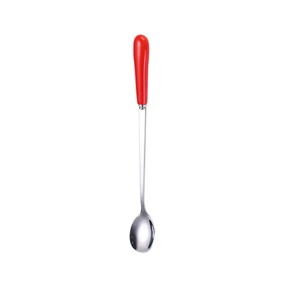 Espresso Ceramic Handle Stainless Steel Teaspoon