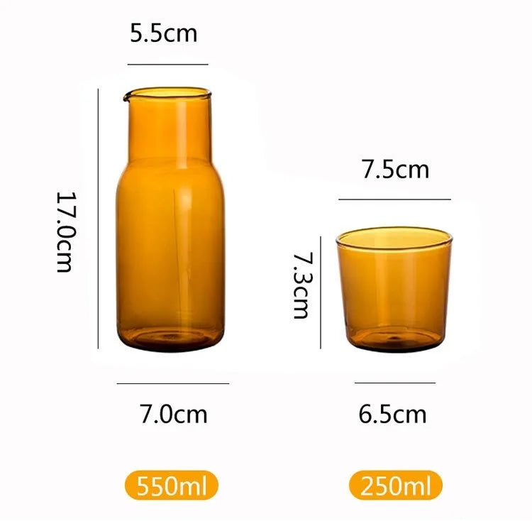 550ml Bedside Water Carafe and Glass Set